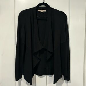 LOFT Women’s black open draped cardigan size XS